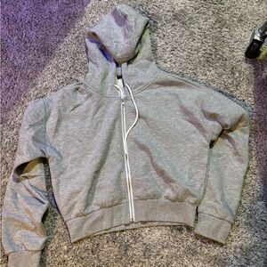 Grey Cropped Hoodie